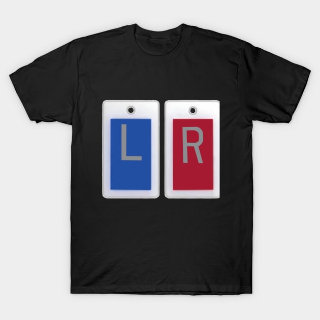 Left and Right X-Ray Markers T-Shirt by Humerushumor